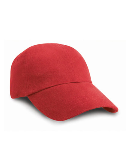 Result Headwear Low Profile Heavy Brushed Cotton Cap Red