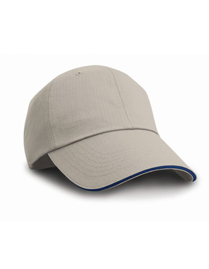 Result Headwear Herringbone Cap With Sandwich Peak Tan