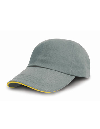 Result Headwear Brushed Cotton Decorators Cap With Sandwich Peak Heather Grey