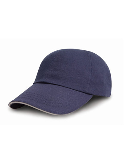 Result Headwear Brushed Cotton Decorators Cap With Sandwich Peak Navy