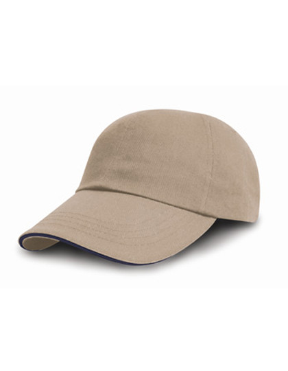 Result Headwear Brushed Cotton Decorators Cap With Sandwich Peak Putty