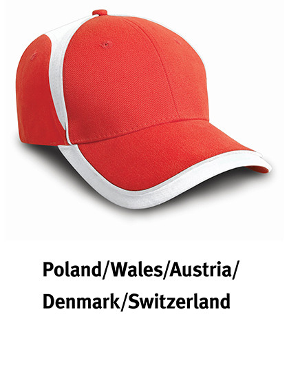 Result Headwear National Cap Poland or Denmark Red