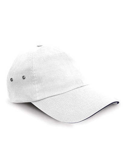 Result Headwear Printers Plush Cotton 5 Panel Cap White