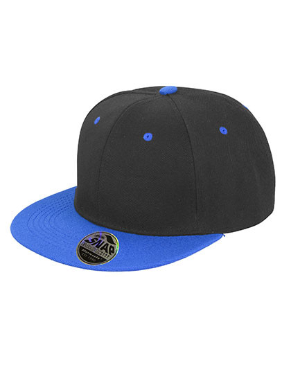 Result Headwear Bronx Original Flat Peak Snapback Dual Colour Cap Black