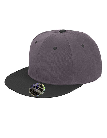 Result Headwear Bronx Original Flat Peak Snapback Dual Colour Cap Heather Grey