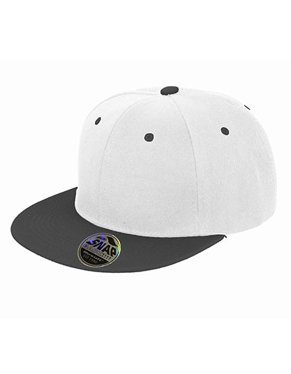 Result Headwear Bronx Original Flat Peak Snapback Dual Colour Cap White