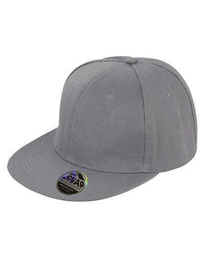 Result Headwear Bronx Original Flat Peak Snapback Cap Heather Grey