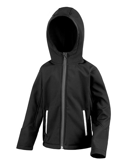 Result Core Junior TX Performance Hooded Soft Shell Jacket Black