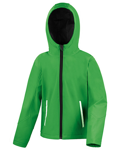 Result Core Junior TX Performance Hooded Soft Shell Jacket Vivid Green