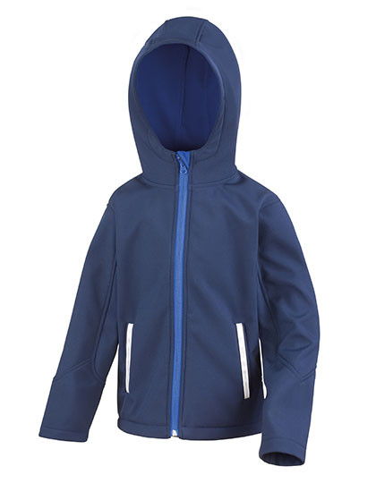 Result Core Youth TX Performance Hooded Soft Shell Jacket Navy