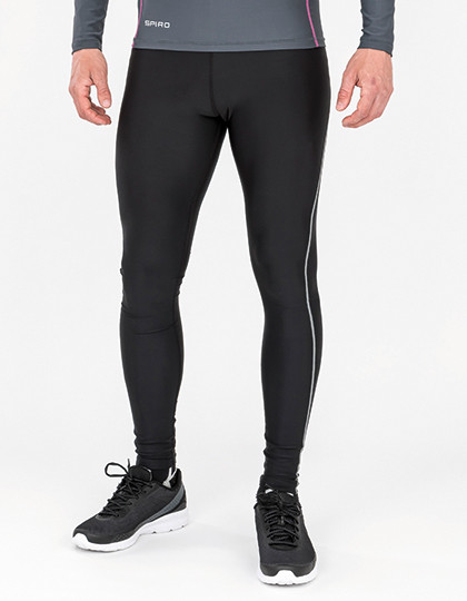SPIRO Mens Bodyfit Base Layer Leggings Black