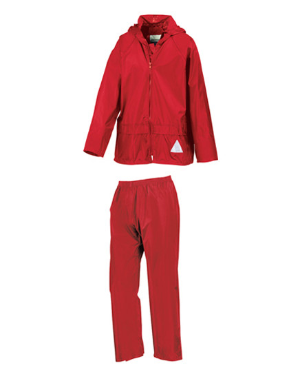 Result Junior Waterproof Jacket & Trouser Set Red