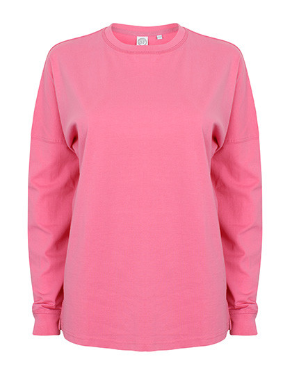 SF Men Unisex Drop Shoulder Slogan Top Bright Pink