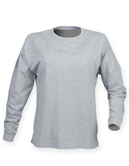 SF Men Unisex Drop Shoulder Slogan Top Heather Grey