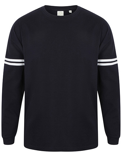 SF Men Unisex Drop Shoulder Slogan Top Oxford Navy