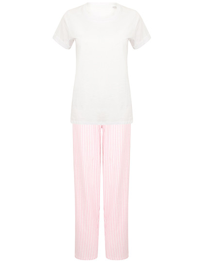 Towel City Long Pant Pyjama Set In A Bag White