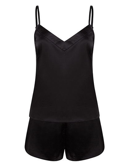 Towel City Ladies´ Satin Cami Short Pyjamas Black