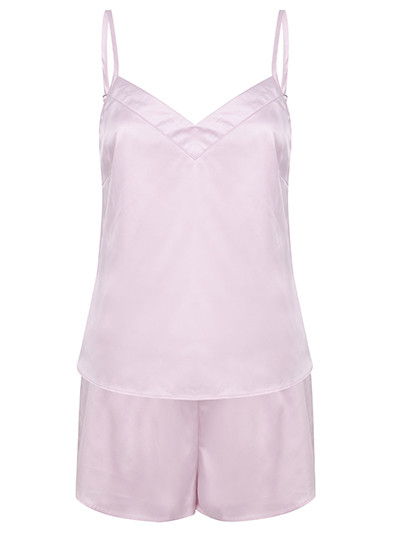 Towel City Ladies´ Satin Cami Short Pyjamas Light Pink