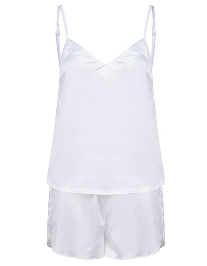 Towel City Ladies´ Satin Cami Short Pyjamas White
