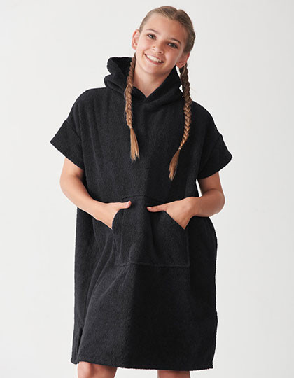 Towel City Kids´ Towelling Poncho Black