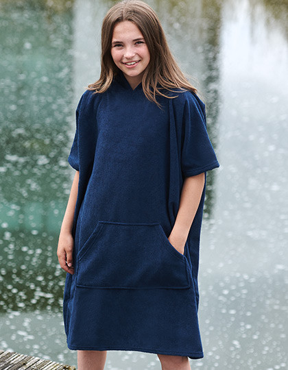 Towel City Kids´ Towelling Poncho Navy
