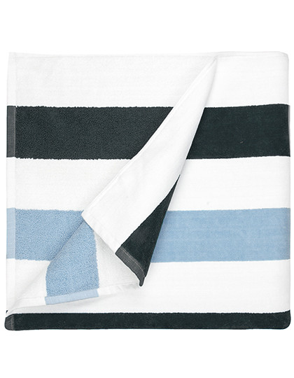 The One Towelling® Beach Towel Stripe Anthracite