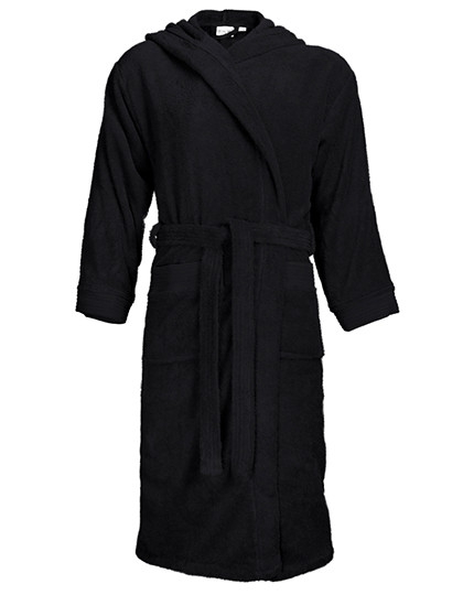 The One Towelling® Bathrobe Hooded Black