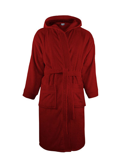 The One Towelling® Bathrobe Hooded Burgundy