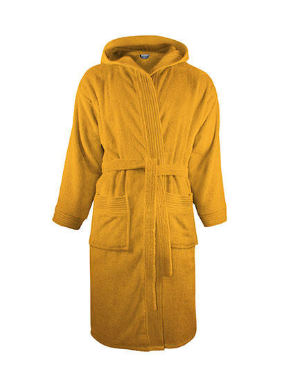 The One Towelling® Bathrobe Hooded Gold Yellow