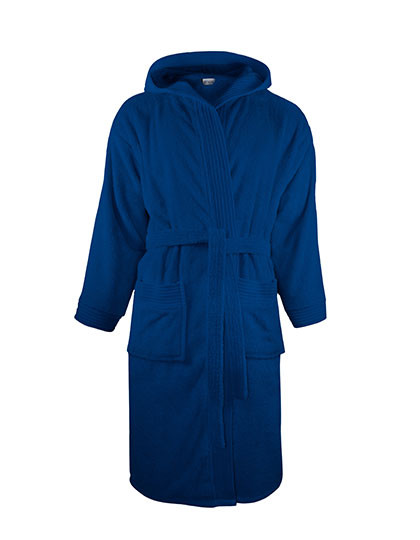 The One Towelling® Bathrobe Hooded Navy Blue