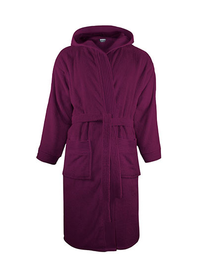 The One Towelling® Bathrobe Hooded Plum