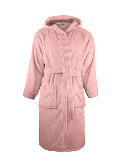 The One Towelling® Bathrobe Hooded Salmon