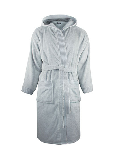 The One Towelling® Bathrobe Hooded Silver Grey