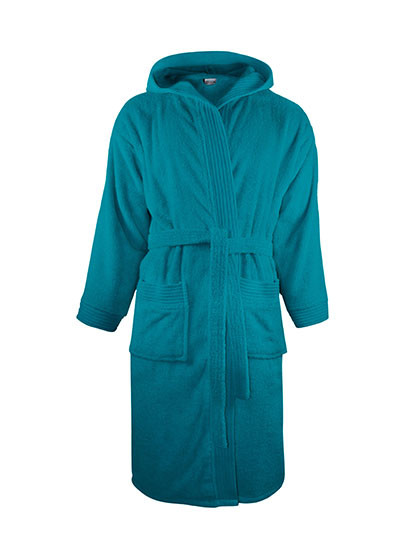The One Towelling® Bathrobe Hooded Turquoise