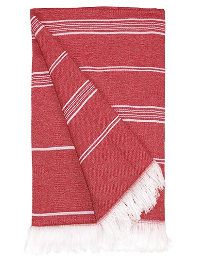 The One Towelling® Recycled Hamam Towel Red