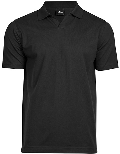Tee Jays Luxury Stretch V-Neck Polo Black