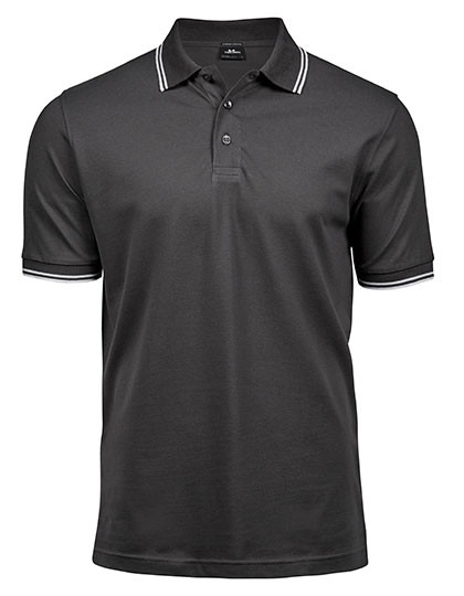 Tee Jays Men´s Luxury Stripe Stretch Polo Dark Grey (Solid)