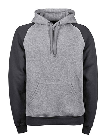 Tee Jays Two-Tone Hooded Sweatshirt Heather Grey