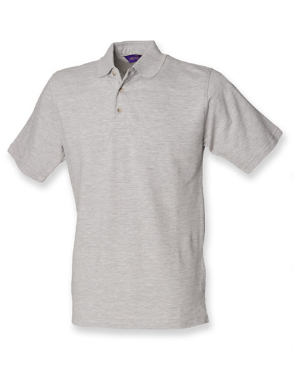 Henbury Classic Cotton Piqué Polo Shirt Heather Grey