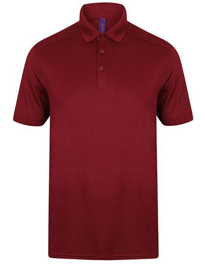 Henbury Men´s Slim Fit Stretch Polo Shirt + Wicking Finish Burgundy