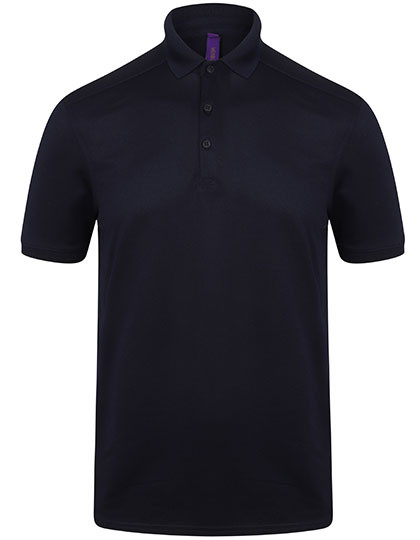 Henbury Men´s Slim Fit Stretch Polo Shirt + Wicking Finish Oxford Navy