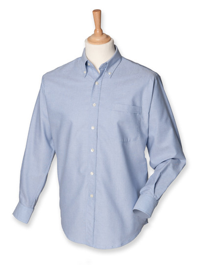 Henbury Men´s Classic Long Sleeved Oxford Shirt Blue Oxford