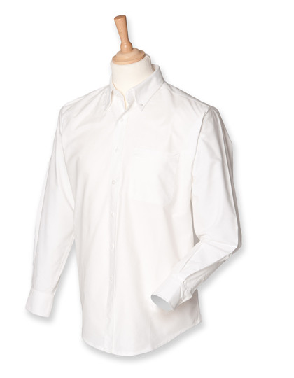Henbury Men´s Classic Long Sleeved Oxford Shirt White