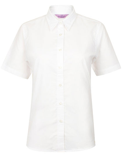 Henbury Ladies´ Classic Short Sleeved Oxford Shirt White