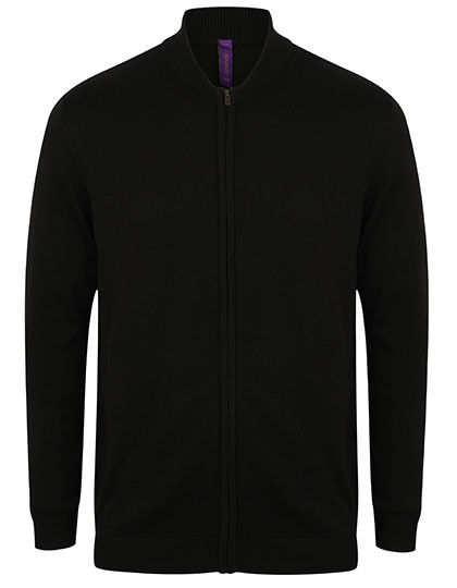 Henbury Unisex Zip Through Cardigan Black