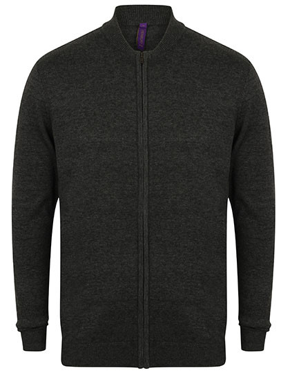 Henbury Unisex Zip Through Cardigan Grey Marl