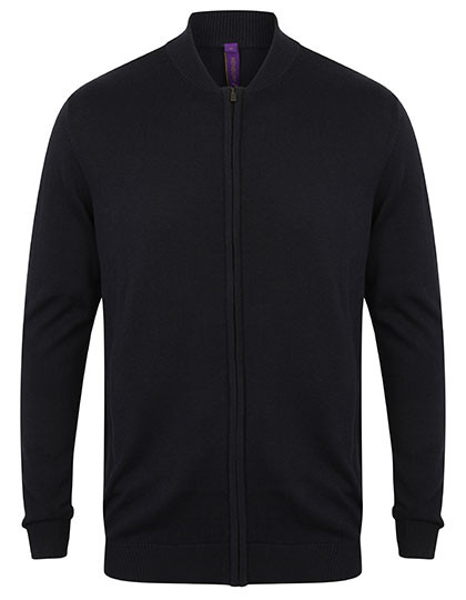 Henbury Unisex Zip Through Cardigan Navy