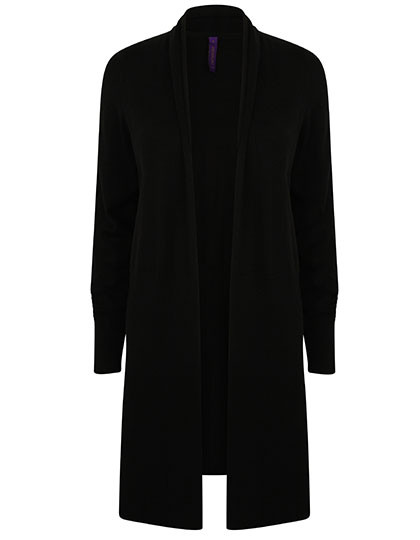 Henbury Ladies´ Longline Open Cardigan Black