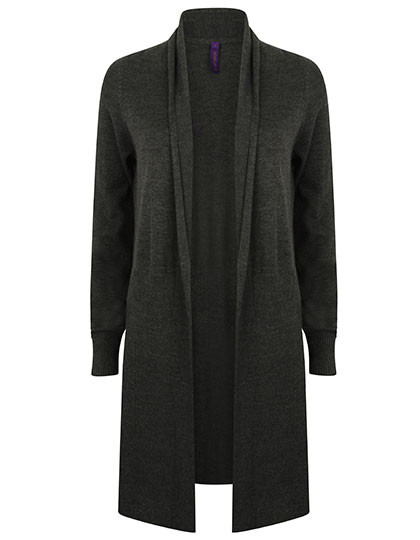 Henbury Ladies´ Longline Open Cardigan Grey Marl