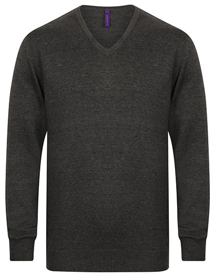 Henbury Men´s Lightweight V-Neck Jumper Grey Marl